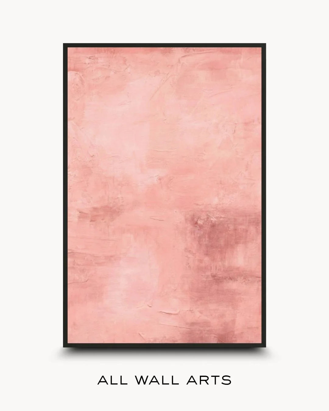 Collection cover for All Wall Arts featuring an abstract textured painting in shades of rose and blush pink. High-texture palette knife style artwork, styled in a 0.5-inch Noir Black frame.